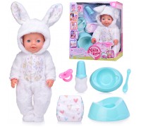 Пупс "Зайка" (пьет, писает, слезы) с аксессуарами, в коробке