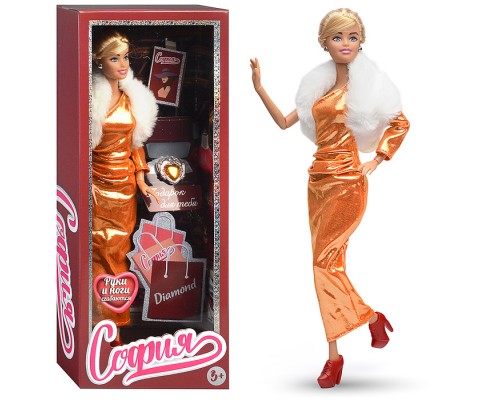 Кукла София 29 см, (руки и ноги сгиб., акс,) в коробке