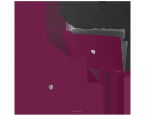 Папка с резинкой с 8-ю отделениями "Esthetics" A4 (328x235x16 мм) полипропилен 700 мкм, фактура "soft-touch" черные разделители 160 мкм, индивидуальная упаковка, непрозрачная бургунди