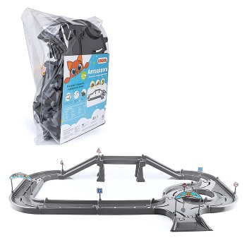 Игровой набор "Автодорога" 2,5м с машинками (серая)