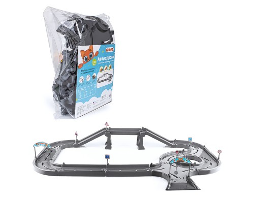 Игровой набор "Автодорога" 2,5м с машинками (серая)