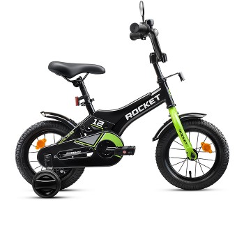 Велосипед 12" Rocket Phoenix, цвет черно/зеленый