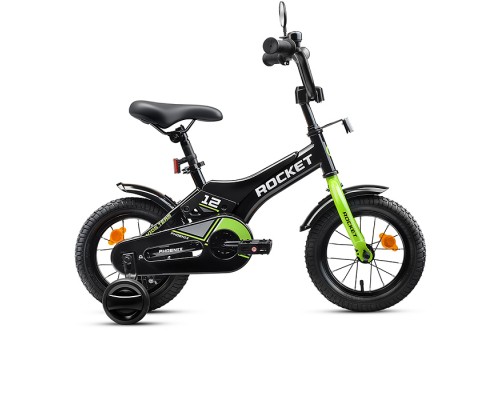 Велосипед 12" Rocket Phoenix, цвет черно/зеленый