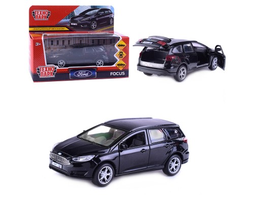 Машина металл Ford Focus Turnier 12 см. (откр. двер, баг, черный) инерц., в коробке