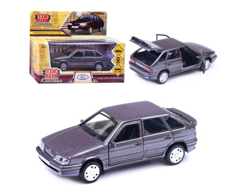 Машина металл LADA -2114 "Samara" 12 см. (двер, баг, баклажан) инерц., в коробке