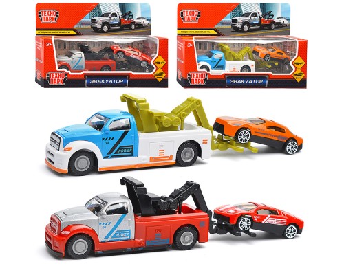 Модель металл Эвакуатор 15см и 7см (своб. ход, подвижный прицеп и пандус)