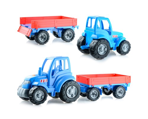 Трактор "Чемпион" (синий) с прицепом (в сеточке)