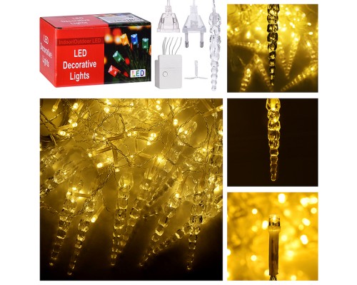 Электрогирлянда Бахрома, 3м, 96 ламп, теплый