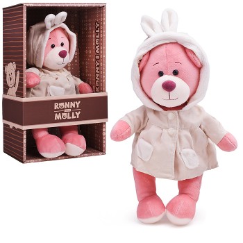 Мишка Молли в Плаще с Заячьими Ушками, 21 см, в коробке