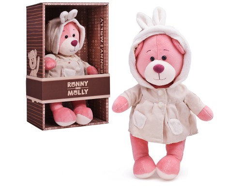 Мишка Молли в Плаще с Заячьими Ушками, 21 см, в коробке