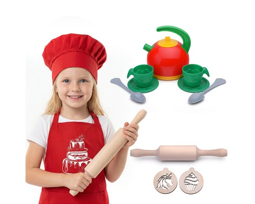 Набор "Кондитер" (100% хлопок) красный