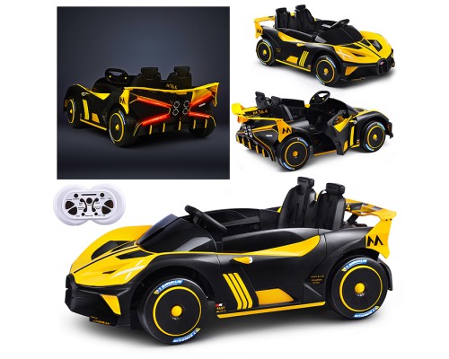 Электромобиль "Турбо" на аккумуляторе, с р/у управлением, в коробке (желтый)