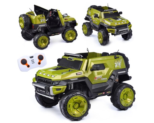 Электромобиль "Стайер" на аккумуляторе, с р/у управлением, в коробке (зеленый)