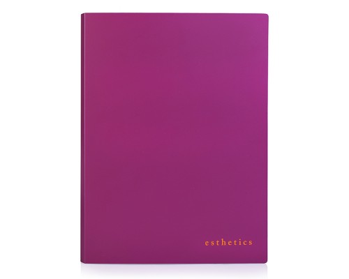 Папка с 020 вкладышами A5 "Esthetics" A5 (165x220x10 мм) полипропилен 700 мкм, фактура "soft-touch" вкладыши 30 мкм, внутренний карман 160 мкм, индивидуальная упаковка, непрозрачная бургунди