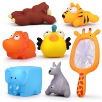 Набор игрушек для ванны с сачком "Сафари", 7 шт