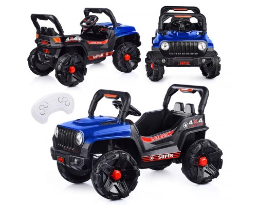 Электромобиль "Рустик" на аккумуляторе, с р/у управлением, в коробке (синий)