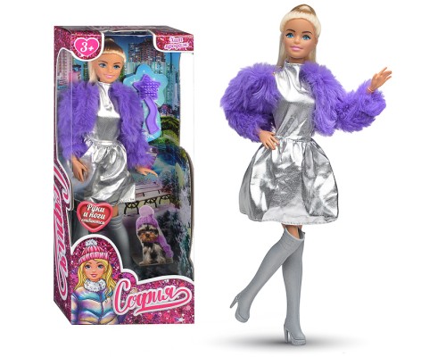 Кукла 29см София, руки и ноги сгиб., акс, в коробке