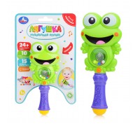 Погремушка Лягушка (24 песен, фраз, звуков, свет. бат.) на картоне