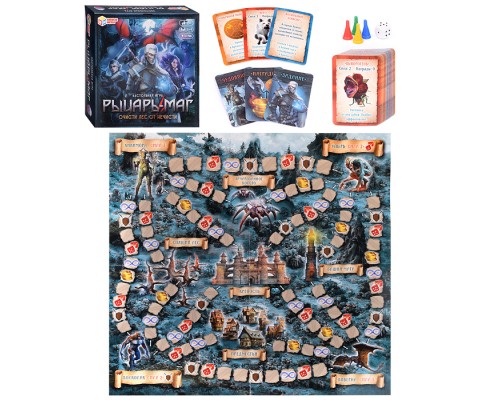 Настольная игра-ходилка квадрат "Рыцарь-маг. Очисти лес от нечисти" 40 карточек