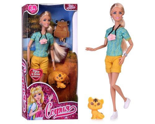 Кукла София 29см, (руки и ноги сгиб., пит., акс.,) в коробке