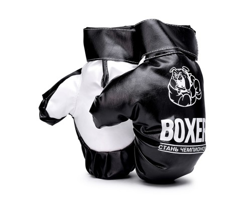 Детские игровые боксёрские перчатки (черный)