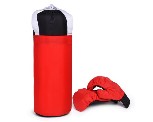 Набор детский игровой (перчатки, груша 50 см.) Оксфорд (черно-красный)