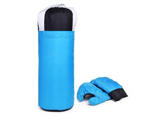 Набор детский игровой (перчатки, груша 50 см.) Оксфорд (черно-голубой)