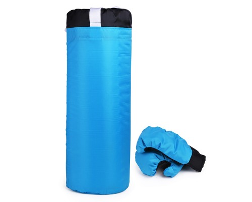 Набор детский игровой (перчатки, груша 70 см.) Оксфорд (черно-голубой)