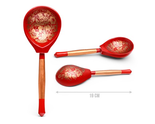 Ложка красная с орнаментом