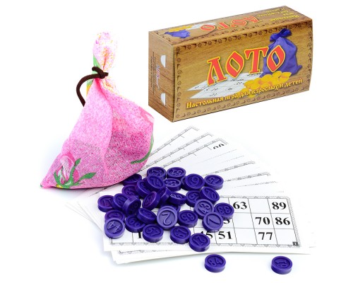 Лото (фишки - пластик, карточки -картон) в картонной коробке