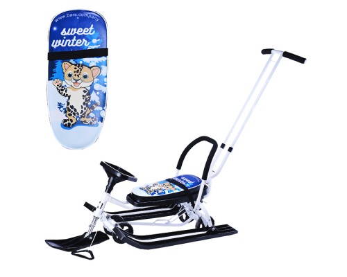 Игрушка Снегокат детский 111 "Mobile" с Т-образным толкателем и колесной базой (Sweet Winter белый)