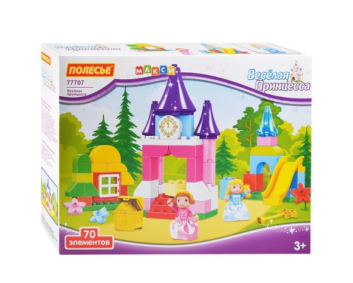 Конструктор "Макси" - "Весёлая принцесса" (70 элементов) (в коробке)