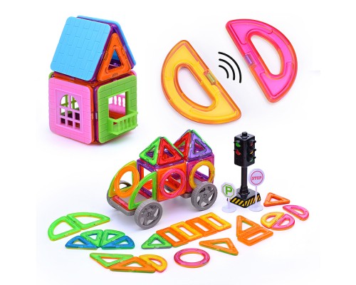Конструктор магнитный "Машина" (68 дет.) в пакете