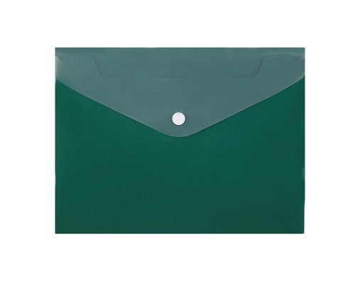 Папка-конверт на кнопке "Marandi. Dual" A5 (240x180 мм) 180 мкм, непрозрачная аквамариновая, с дымчатым полупрозрачным клапаном, индивидуальная маркировка