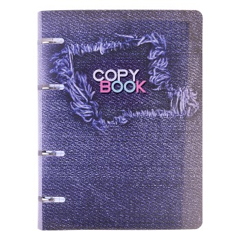 Тетрадь 80л. "Джинса" А5 на кольцах пластиковая обложка