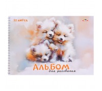 Альбом для рисования 32л. "Милые пушистики" на гребне