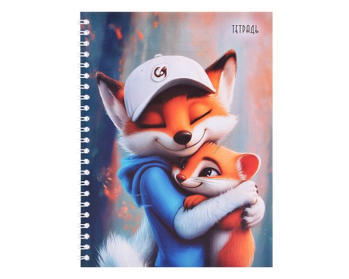 Тетрадь 48л. линейка "Обнимашки" на гребне