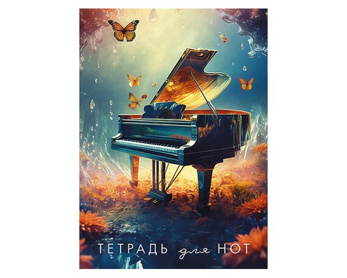 Тетрадь для нот 16л. вертикаль "Рояль" офсет