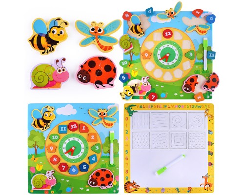 Пазл-вкладыш "Изучаем время. Лесная полянка"