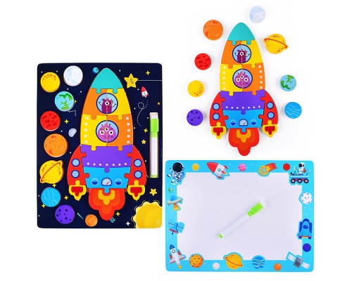 Пазл-вкладыш "Космическая ракета"