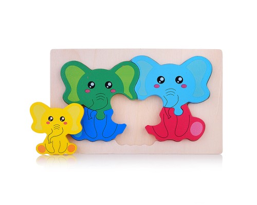 Пазл-вкладыш "Семья слоников"