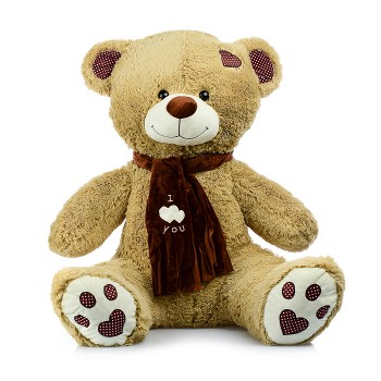 Медведь Тони с шарфом В150 кофейный