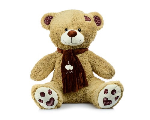 Медведь Тони с шарфом В150 кофейный