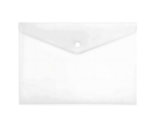 Папка-конверт на кнопке A5 (240x180 мм) 300 мкм, полипропилен, прозрачная, 10 шт в упаковке