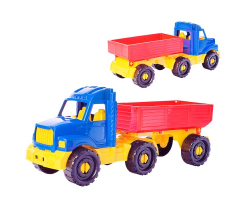 Машинка Тягач "Бизон" бортовой с прицепом Классический