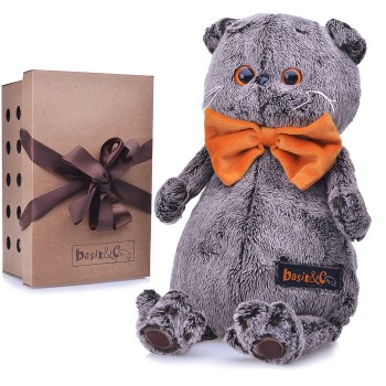 Кот Басик в рыжем бархатном банте