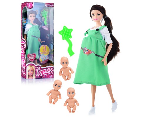 Кукла София беременная 29 см, (руки и ноги сгиб, 3 младенца, акс,) в коробке