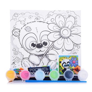 Холст по контуру 15х15 см "Панда"