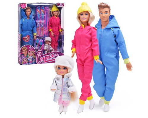 Набор кукол София, Алекс, дочь (руки и ноги сгиб.)