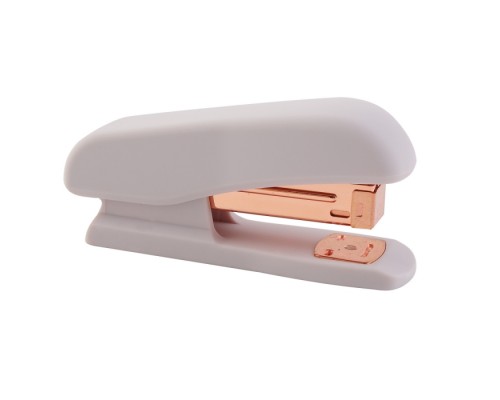 Степлер "Esthetics" 24/6&26/6 (мощность 20 листов, глубина скрепления 55 мм) пластиковый, c покрытием Velvet Touch, в картонной коробке, цвет лавандово-пепельный, металлические детали цвета розового золота